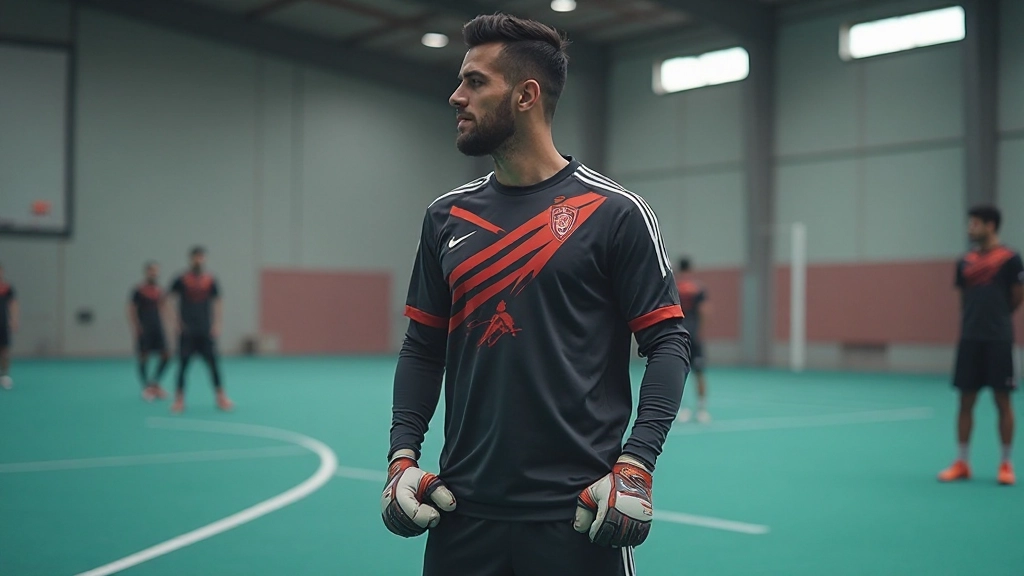 حارس مرمى في موضع استراتيجي متقدم يقرأ لعبة الخصم ويتنبأ بخط الرمي