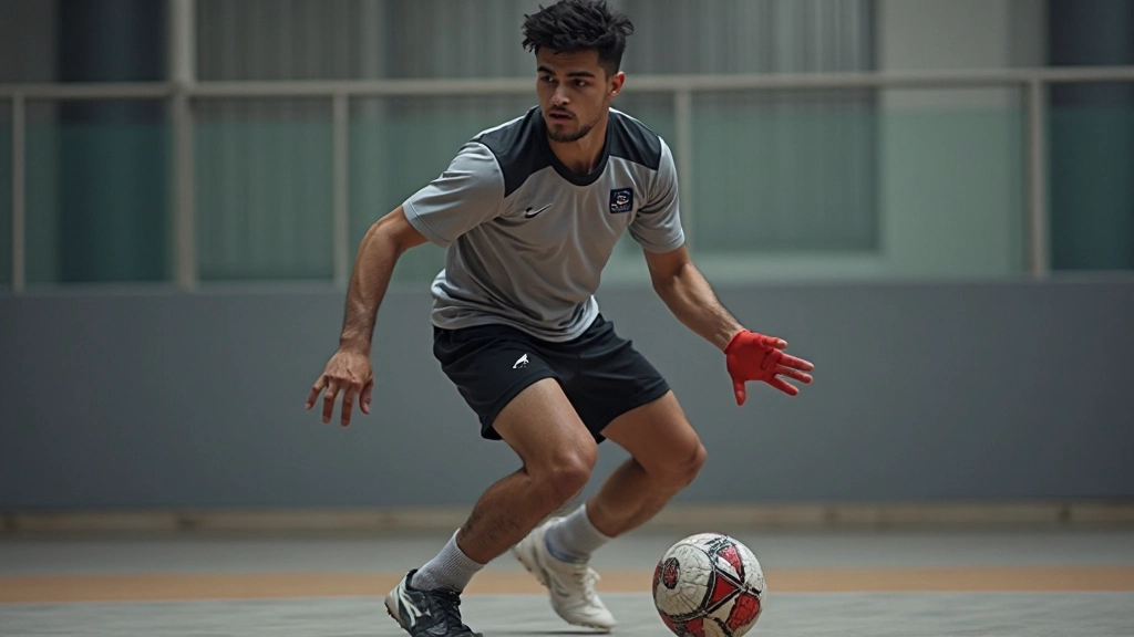 لاعب كرة يد في موضع هجومي صحيح مع توازن مثالي وتركيز على الهدف